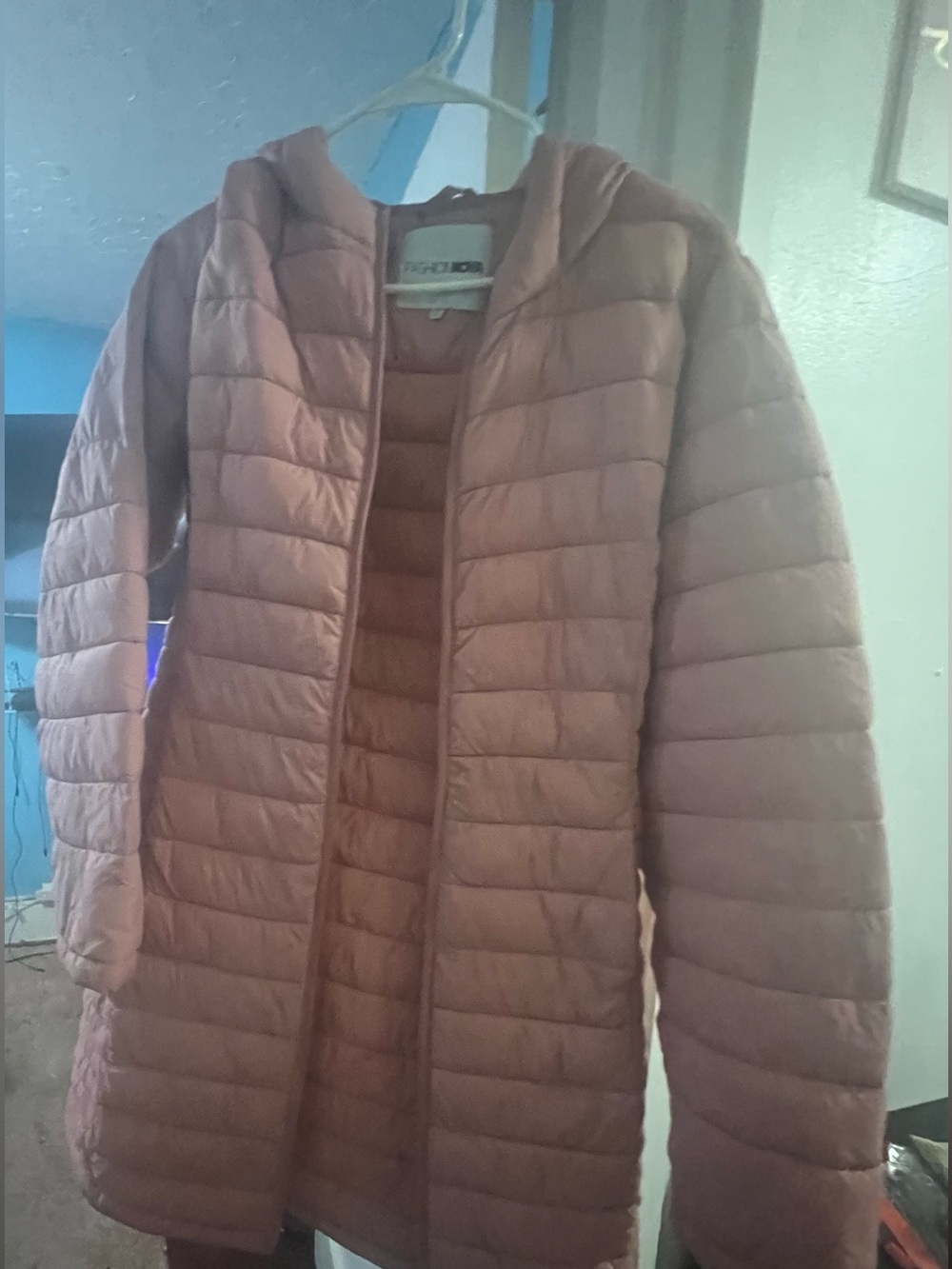 Fashion Nova Quilted Hooded Puffer Coat - Rose